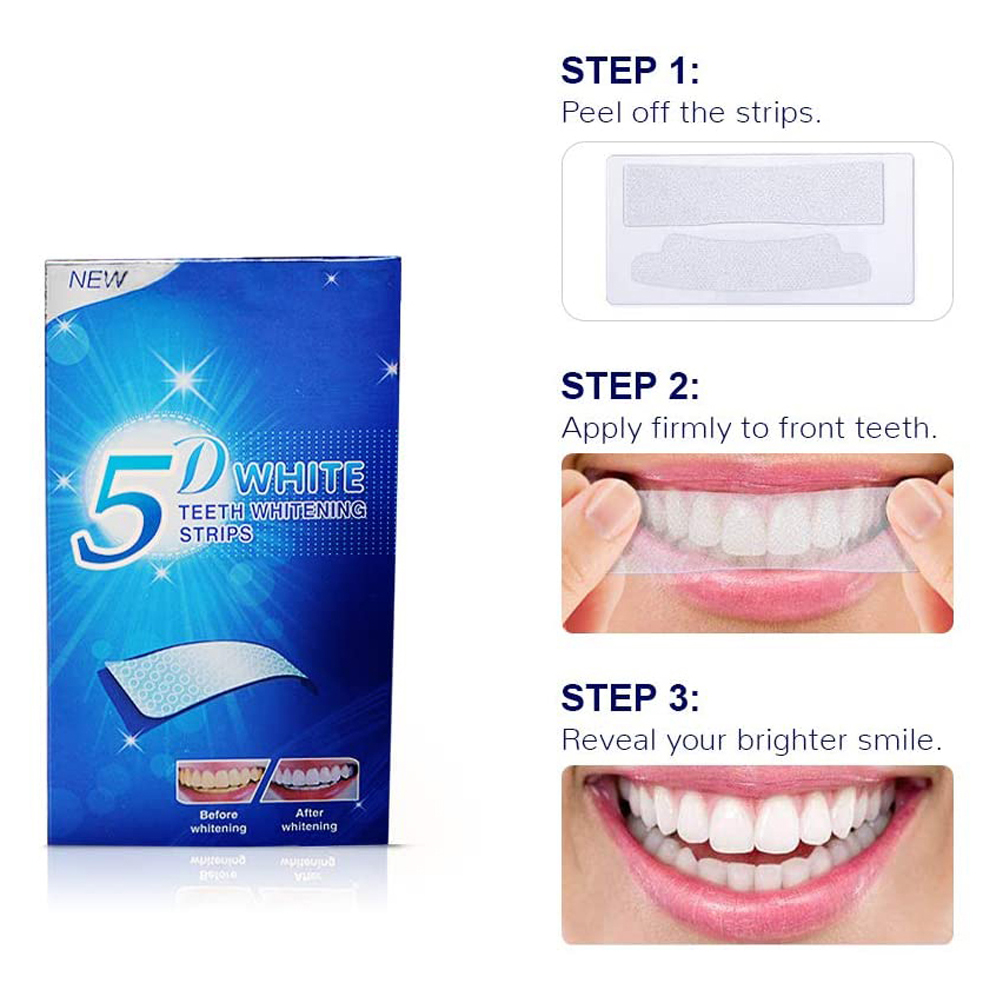 แผ่นฟอกสีฟันขาว 5D ไวท์เทนนิ่ง - Teeth Whitening Near Me บทวิจารณ์และราคา